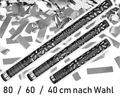 Konfettikanone Rechtechig Solbermetallic