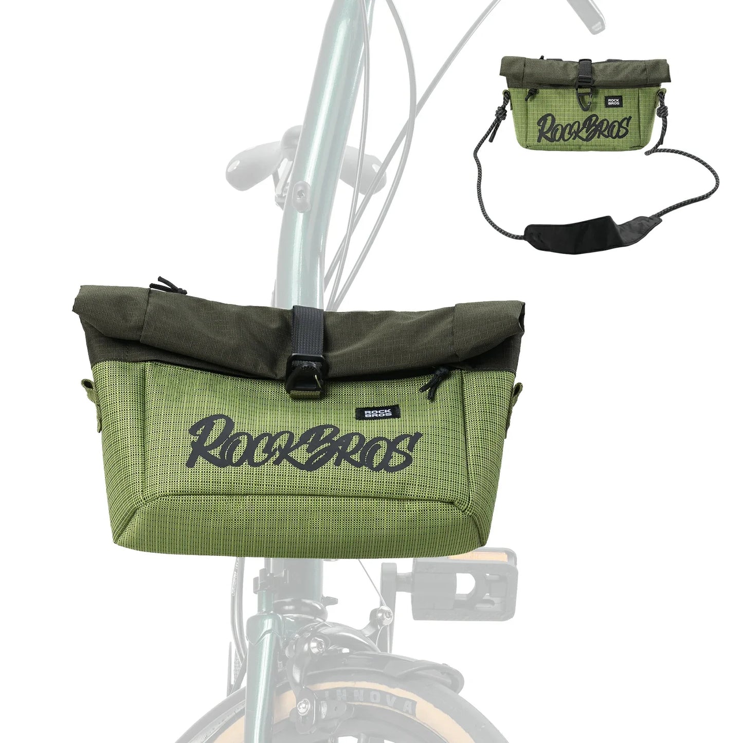 Lenkertasche für Flatrad und Brompton, Fahrrad Tasche Lenker 2,8-4,6 L