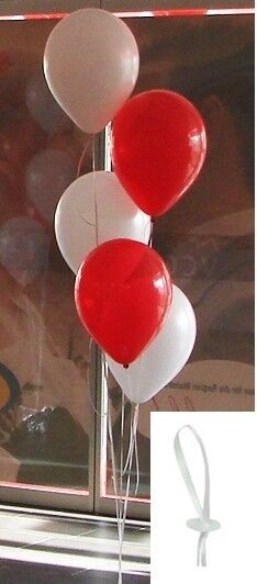 50 Bio Luftballon Verschlüsse  mit Band, Ballonverschlüsse