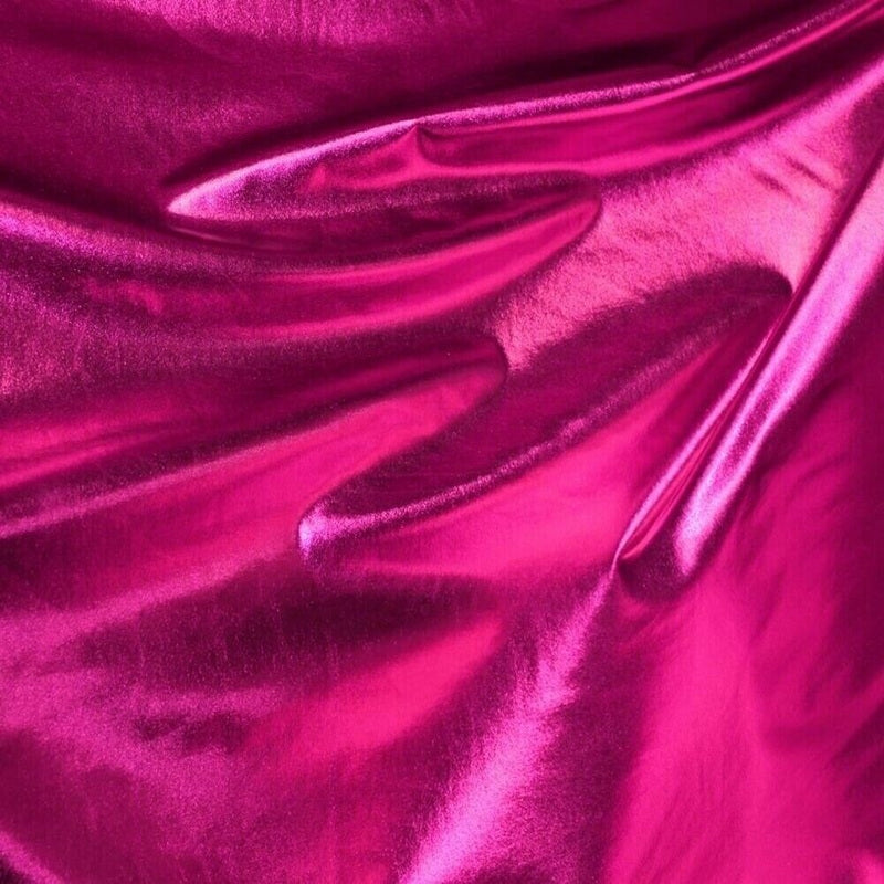 Metallic Stretch Stoff Meterware | Breite ca. 145 cm - einseitig glänzend – Pink