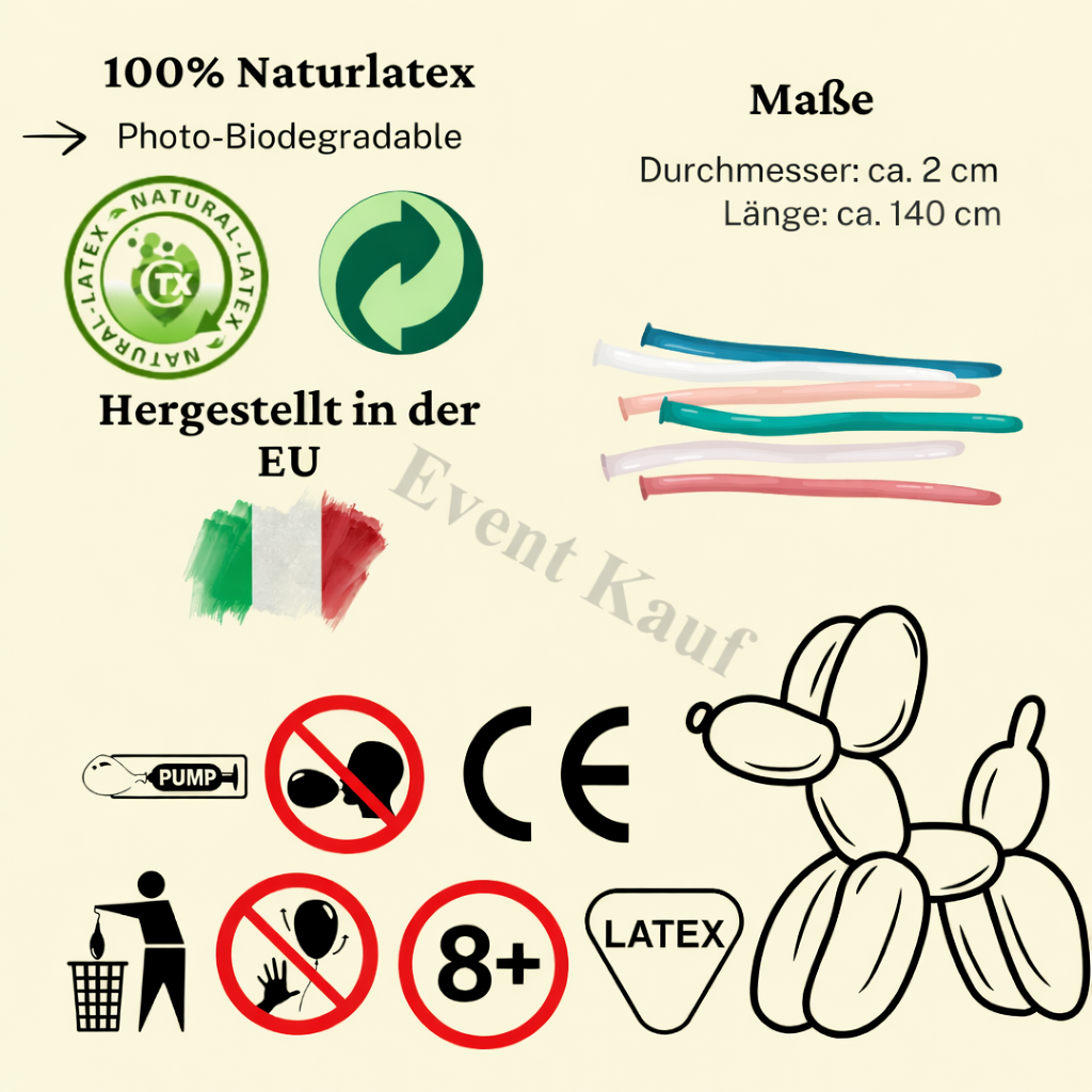 Modellierballons Naturlatex | 2 cm