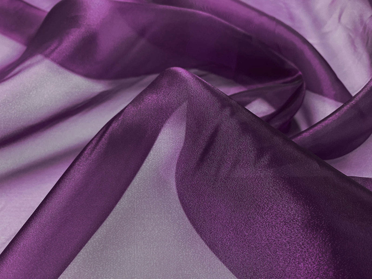 Organza Crystal  Stoff Meterware | Breite 150 cm Aubergine