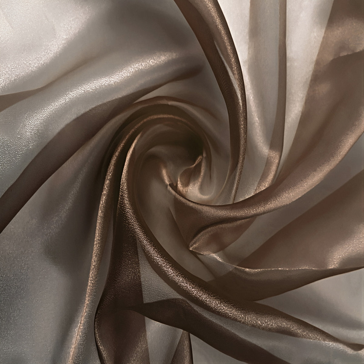 Organza Crystal  Stoff Meterware | Breite 150 cm Braun