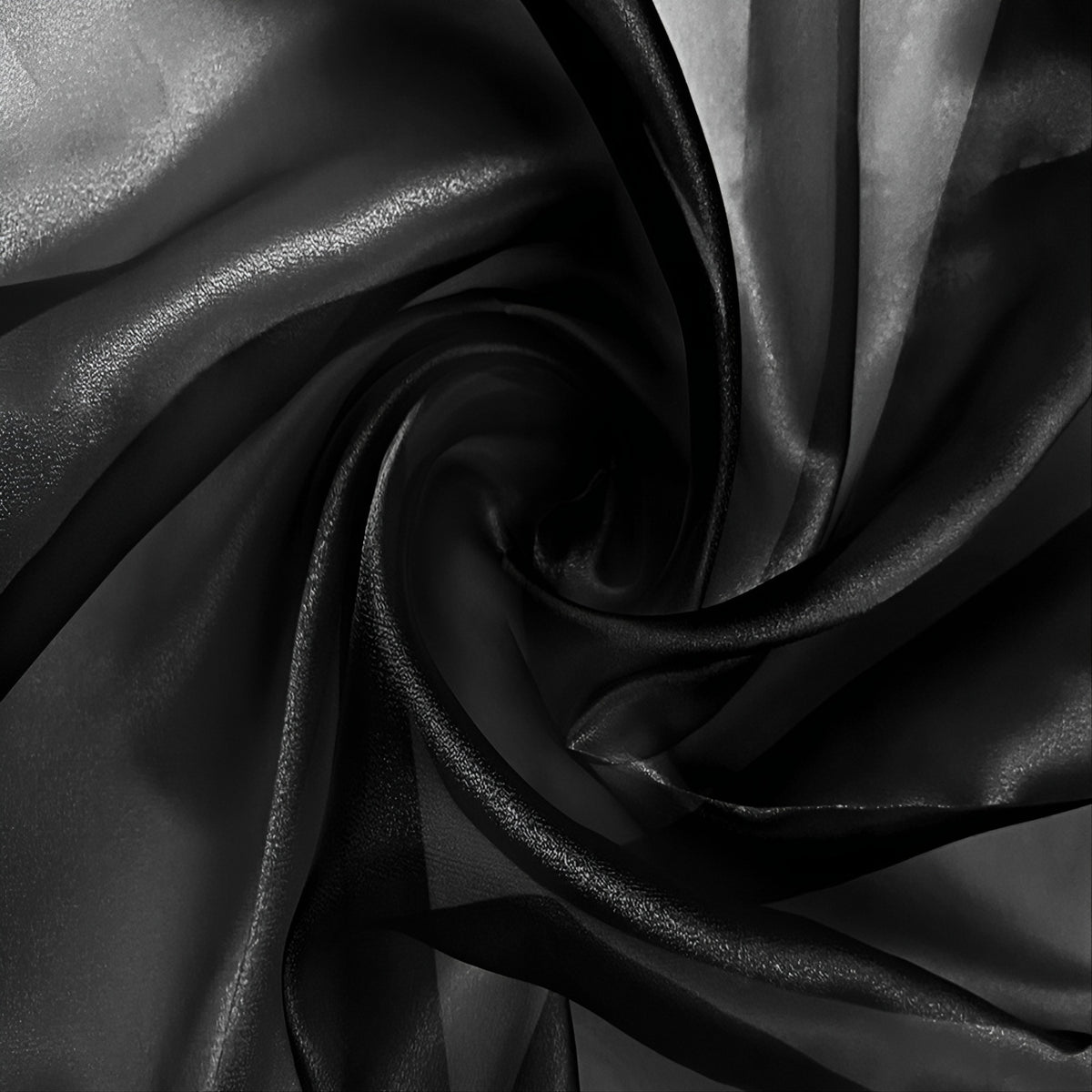 Organza Crystal  Stoff Meterware | Breite 150 cm Schwarz
