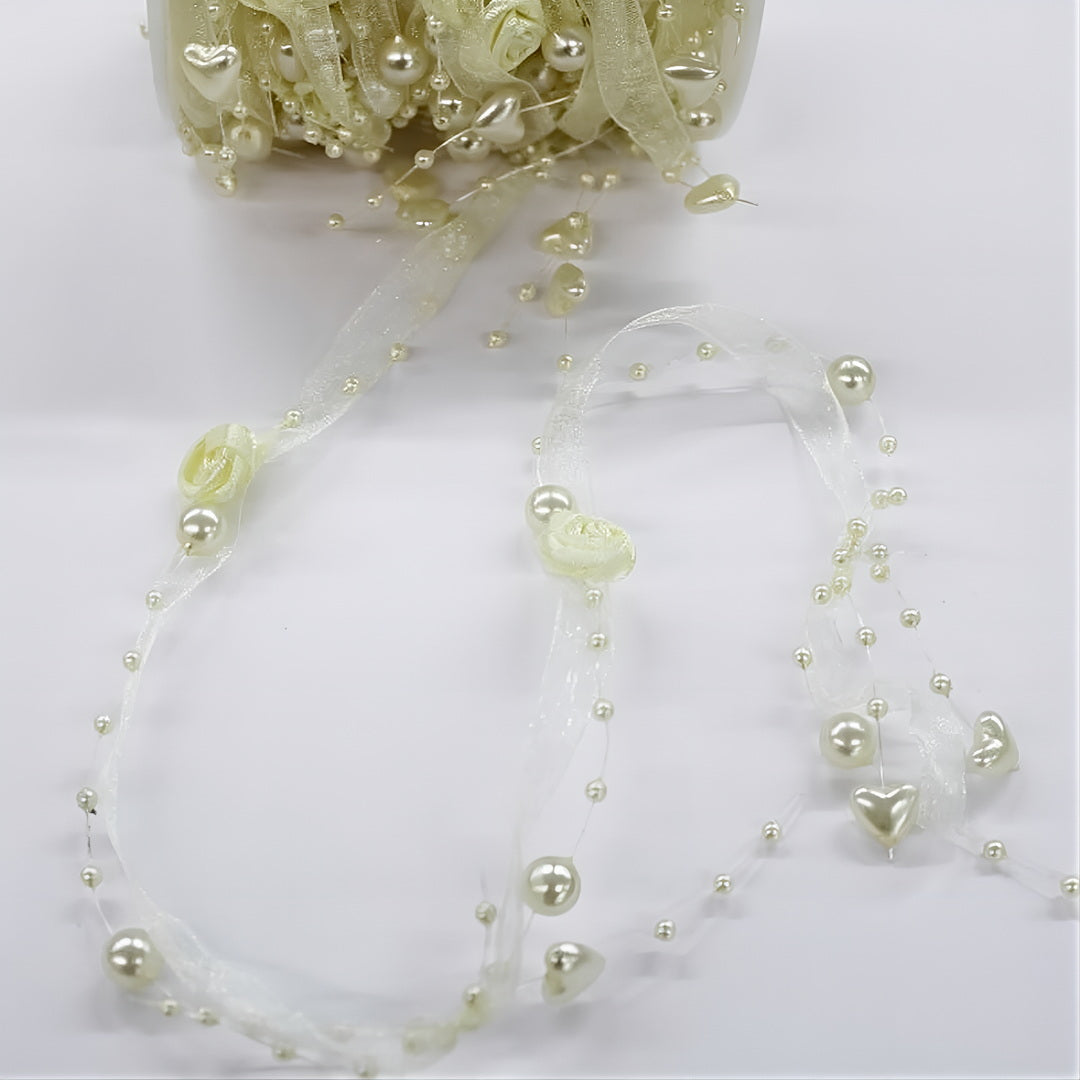 Dekoband Organza | 10 mm x 9 m – Creme