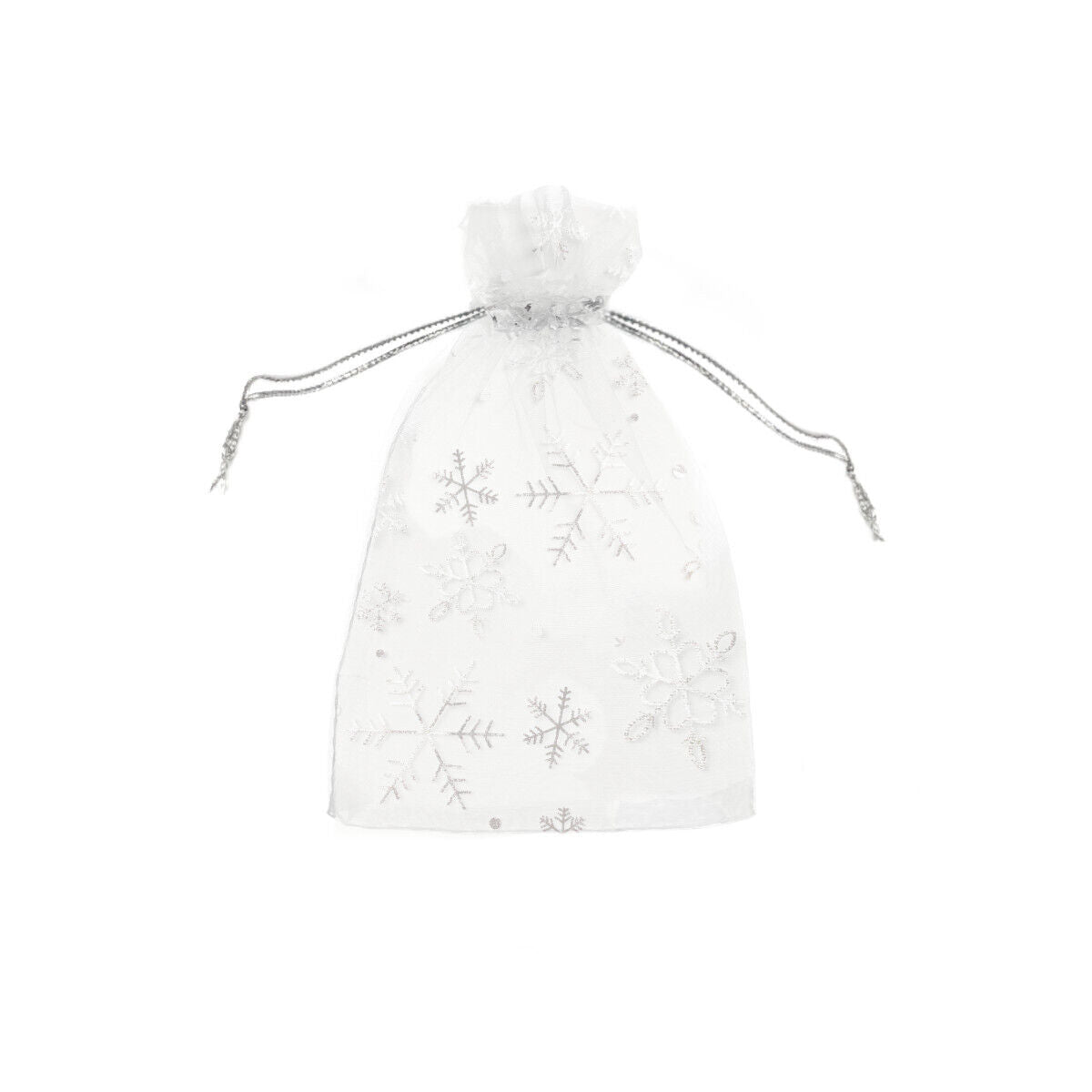 Organzabeutel mit Schneeflocken 