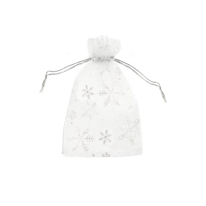 Organzabeutel mit Schneeflocken 