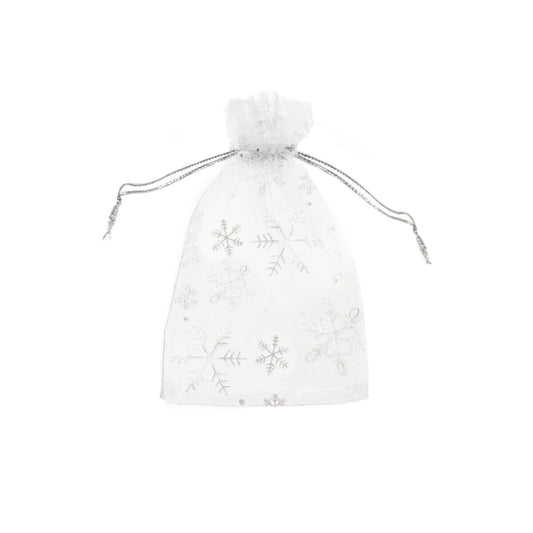 Organzabeutel mit Schneeflocken 