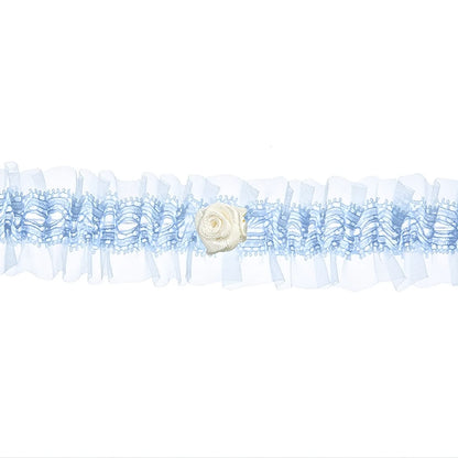 Strumpfband Hochzeit versch. Varianten in Weiß, Blau oder Creme aus Spitze Satin