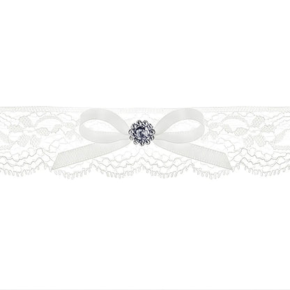 Strumpfband Hochzeit versch. Varianten in Weiß, Blau oder Creme aus Spitze Satin