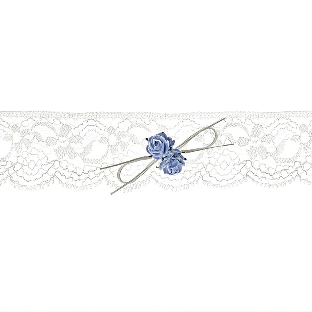 Strumpfband Hochzeit versch. Varianten in Weiß, Blau oder Creme aus Spitze Satin