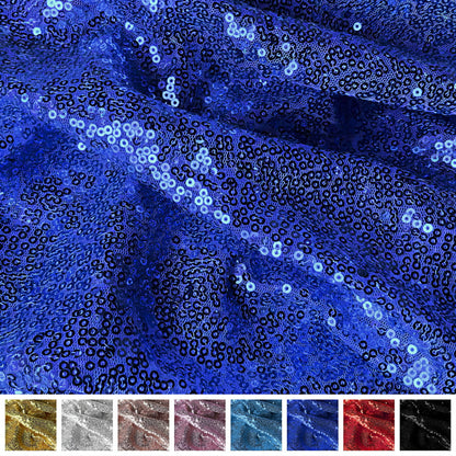 Paillettenstoff Breite 150 cm B-Ware, glänzender blauer Stoff mit Pailletten für Kostüme und elegante Outfits, verschiedene Farben verfügbar