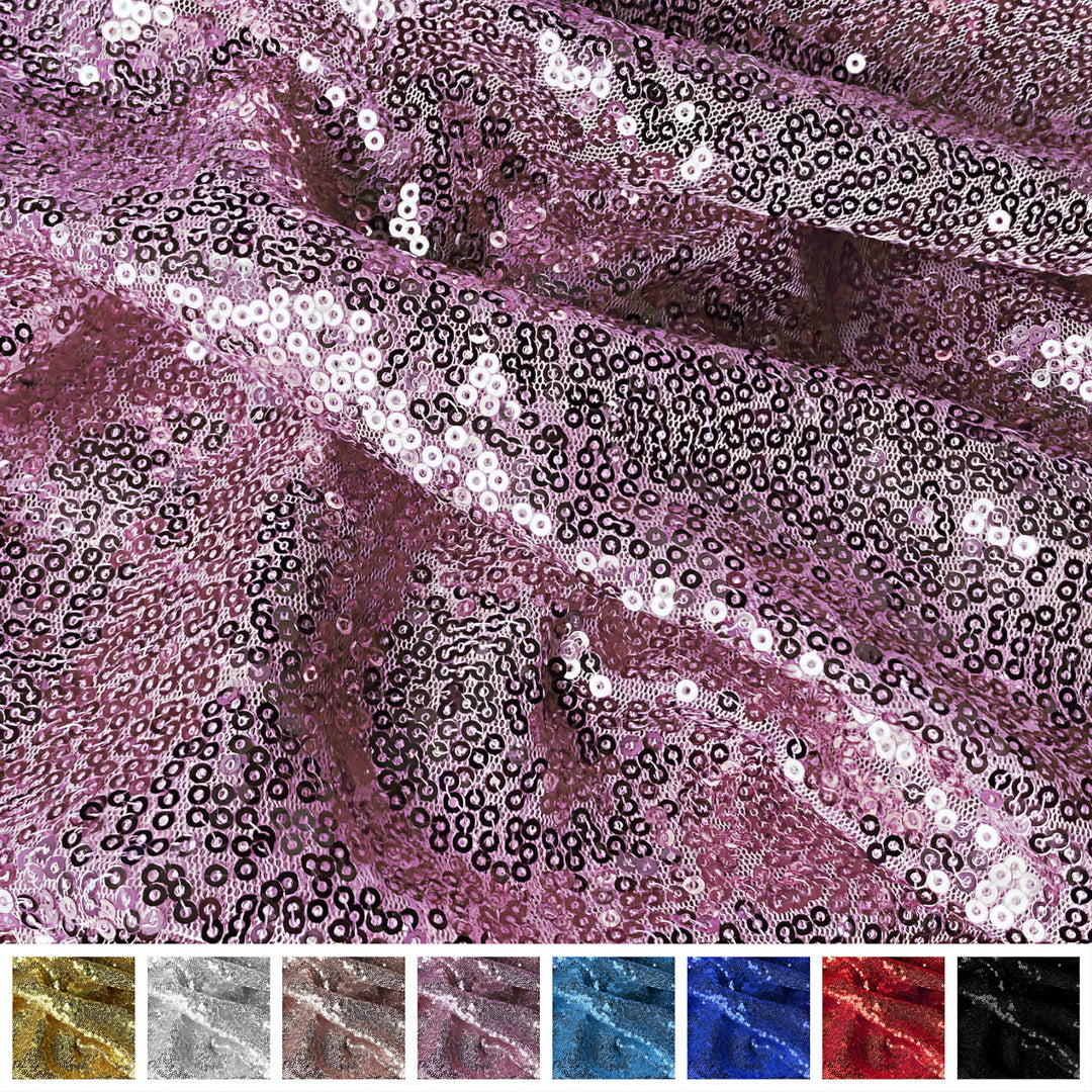 Paillettenstoff Breite 150 cm - B-Ware mit glänzender Oberfläche in verschiedenen Farben für Nähprojekte und Kostüme.