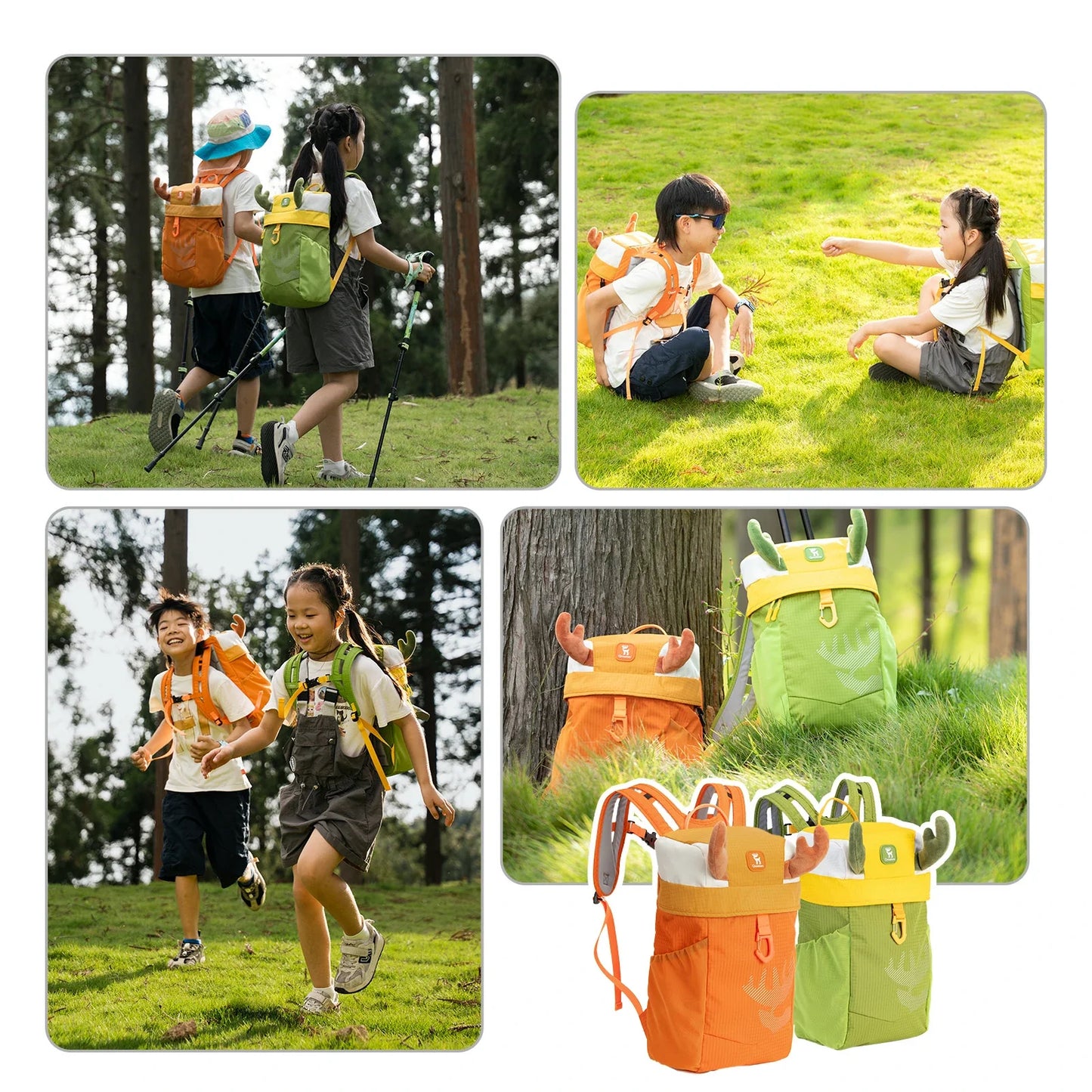 Qunature Kinderrucksack 8L mit Hirsch-Design Wasserdicht 6-10 Jahre
