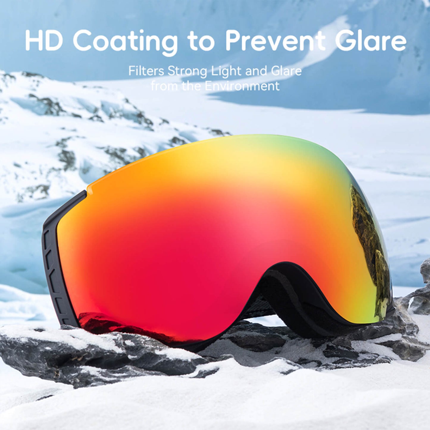Qunature Antifog UV400 Skibrille für Brillenträger
