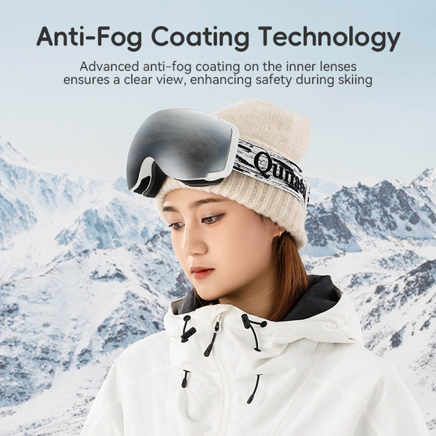 Qunature Antifog UV400 Skibrille für Brillenträger