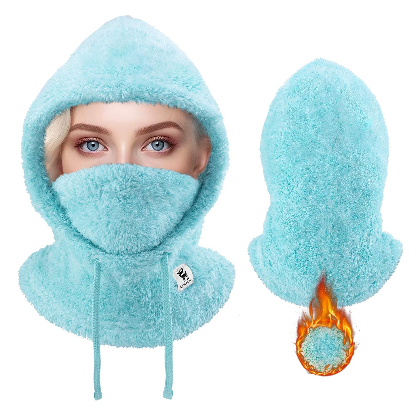 Qunature Sturmhaube Winter Warme Balaclava Thermo Winddichte Sturmmaske Skimaske