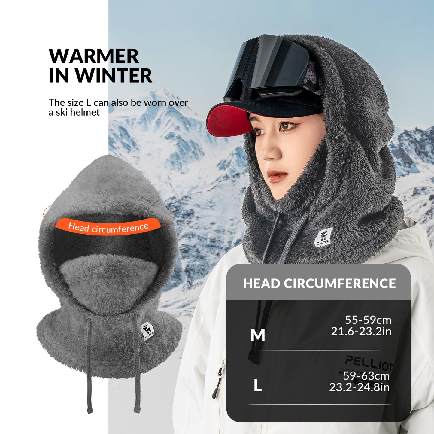 Qunature Sturmhaube Winter Warme Balaclava Thermo Winddichte Sturmmaske Skimaske