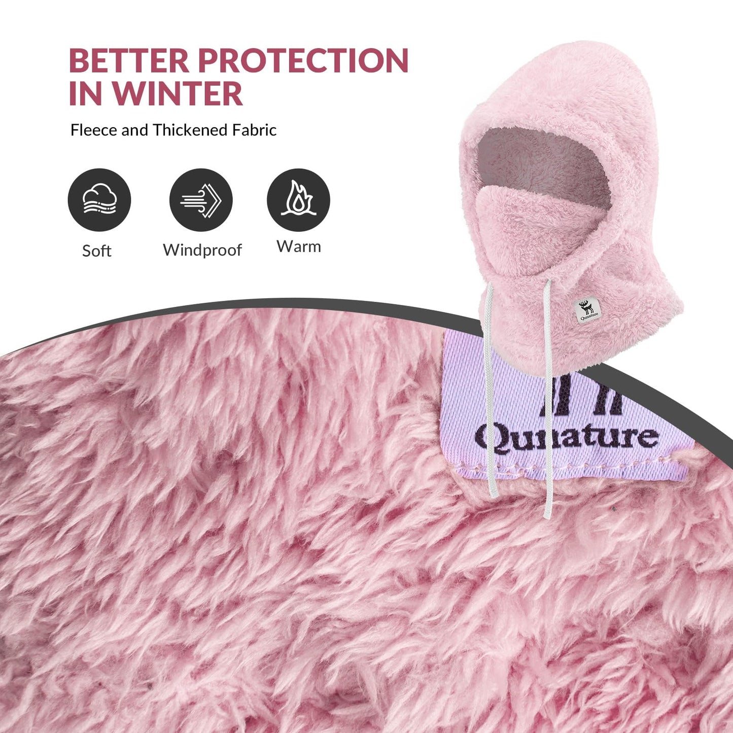 Qunature Sturmhaube Winter Warme Balaclava Thermo Winddichte Sturmmaske Skimaske