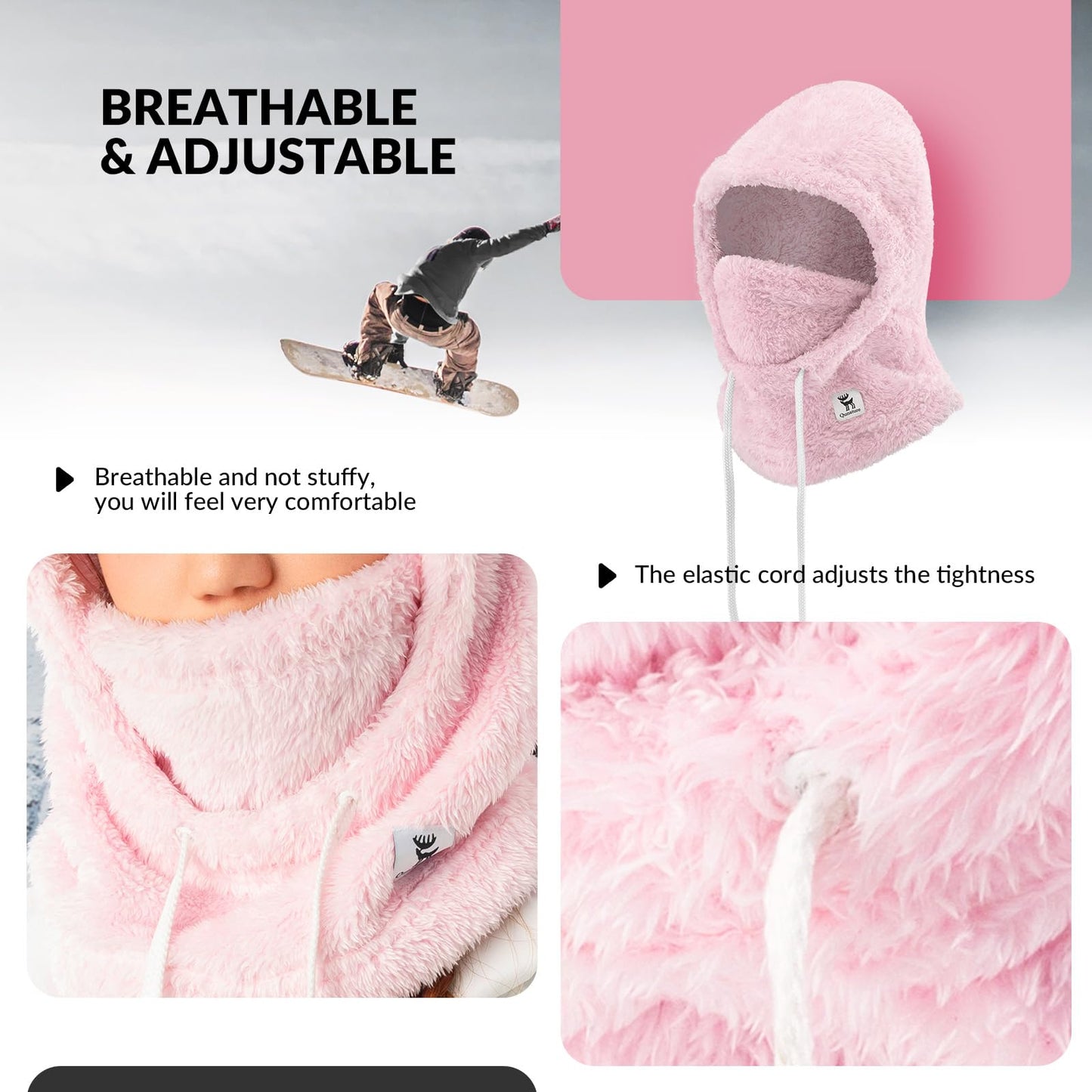 Qunature Sturmhaube Winter Warme Balaclava Thermo Winddichte Sturmmaske Skimaske