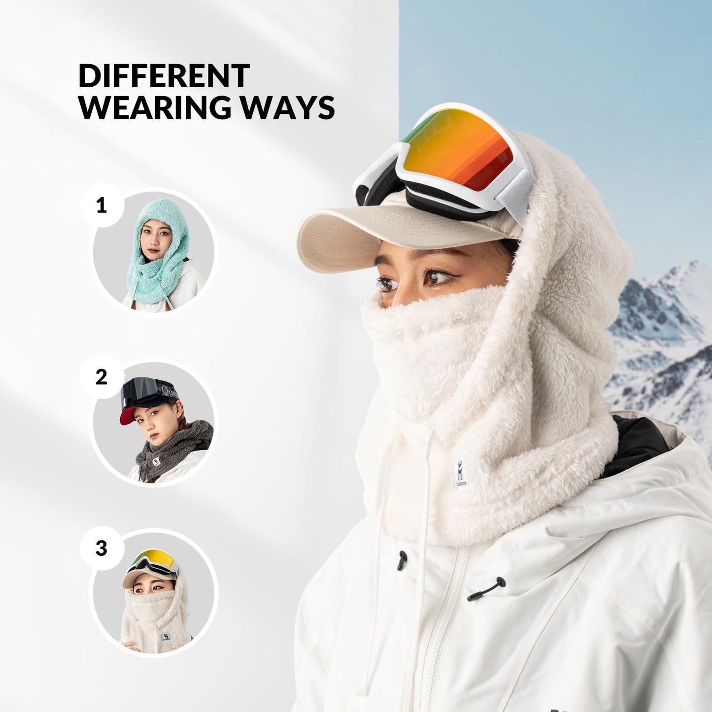 Qunature Sturmhaube Winter Warme Balaclava Thermo Winddichte Sturmmaske Skimaske