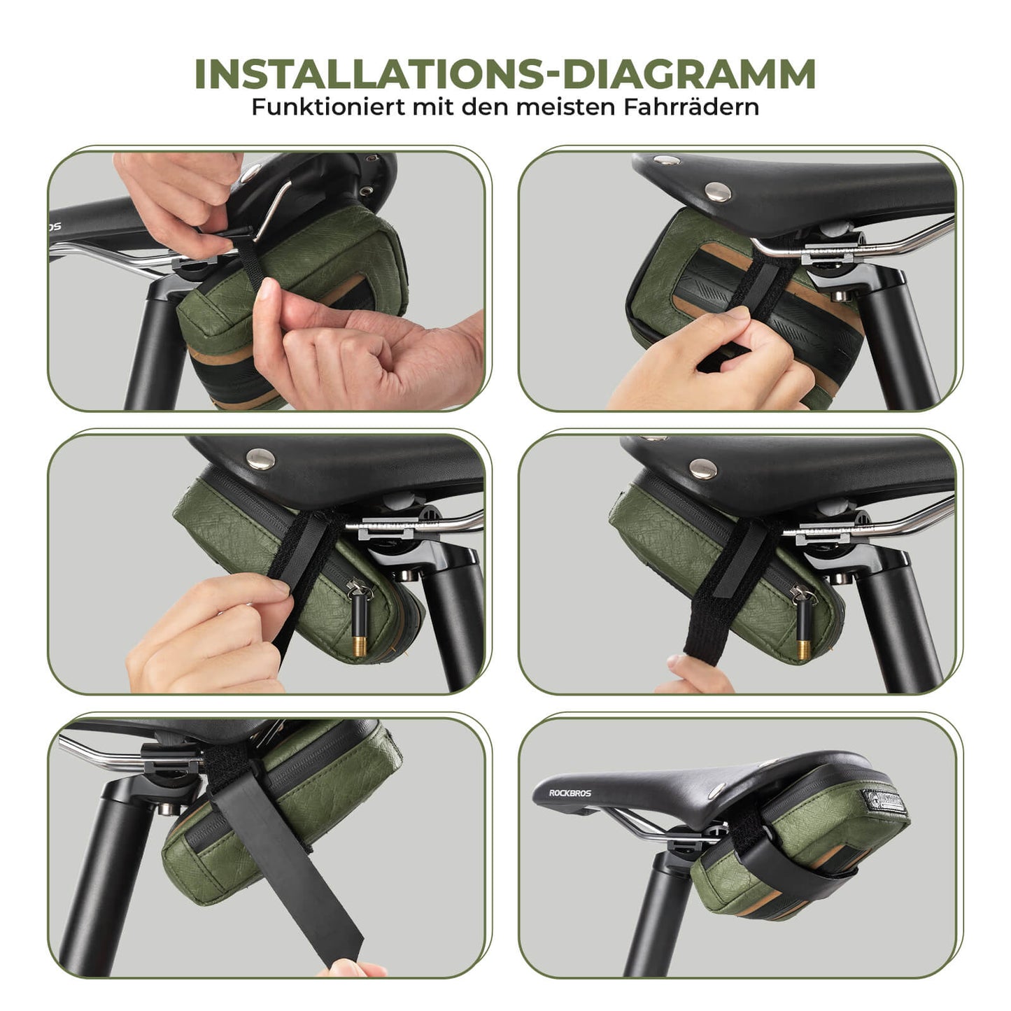 ROAD TO SKY Nachhaltige Fahrrad-Satteltasche aus recycelten Reifen 0,4L