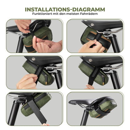 ROAD TO SKY Nachhaltige Fahrrad-Satteltasche aus recycelten Reifen 0,4L