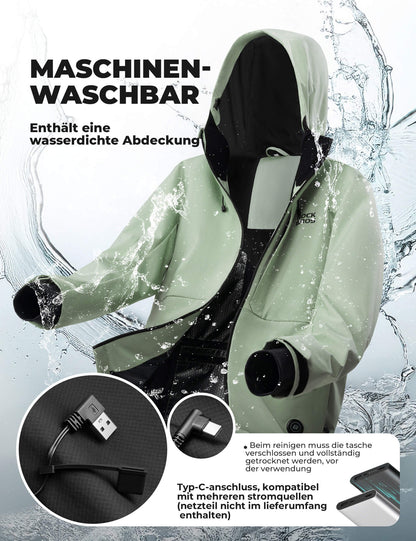 ROCKBROS Beheizbare Fahrradjacke mit Typ-C-Anschluss