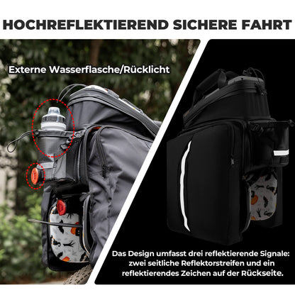 ROCKBROS Fahrrad Gepäckträgertasche 17-35L mit Regenhülle