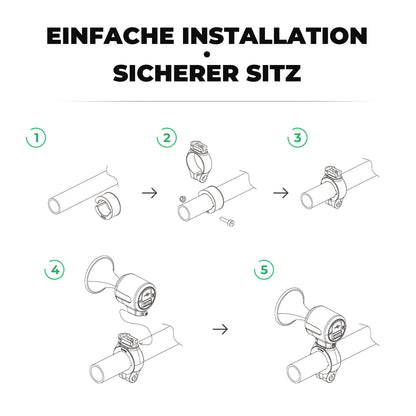 ROCKBROS Fahrradklingel Elektrisch 120dB Ton IPX5 Wasserschutz Smartphone Tracking