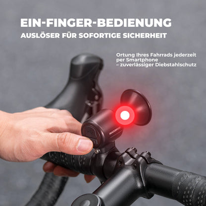 ROCKBROS Fahrradklingel Elektrisch 120dB Ton IPX5 Wasserschutz Smartphone Tracking