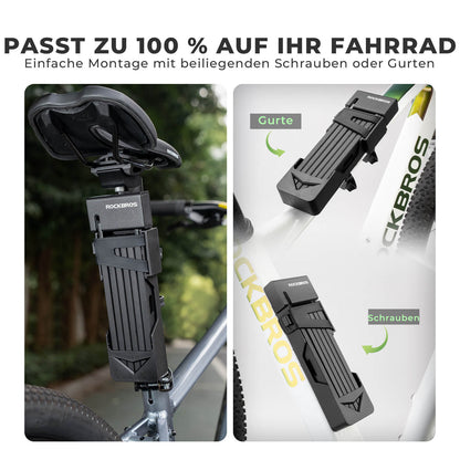 ROCKBROS Faltschloss Fahrradschloss 104 cm Faltbares