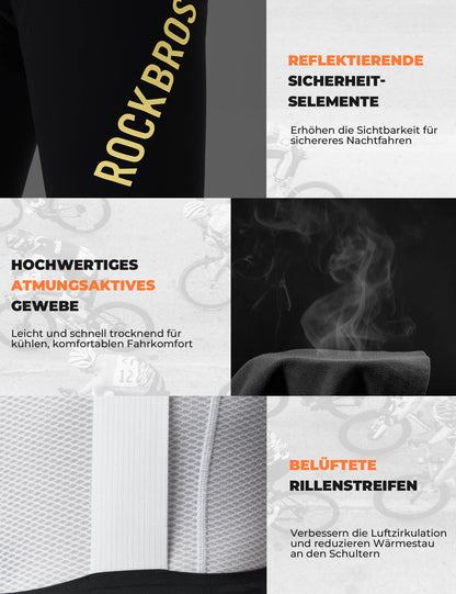 ROCKBROS Herren Fahrrad Trägerhose Lang Gepolstert