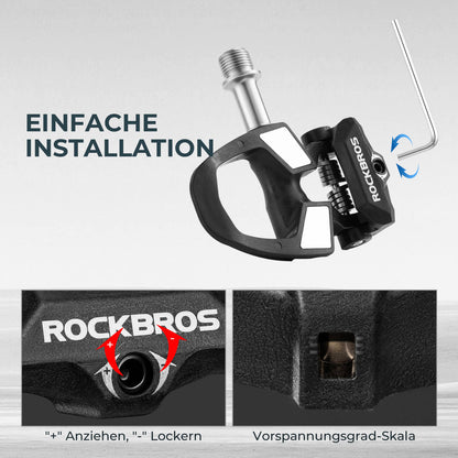 ROCKBROS SPD Fahrradpedale mit Einstellbarer Spannung