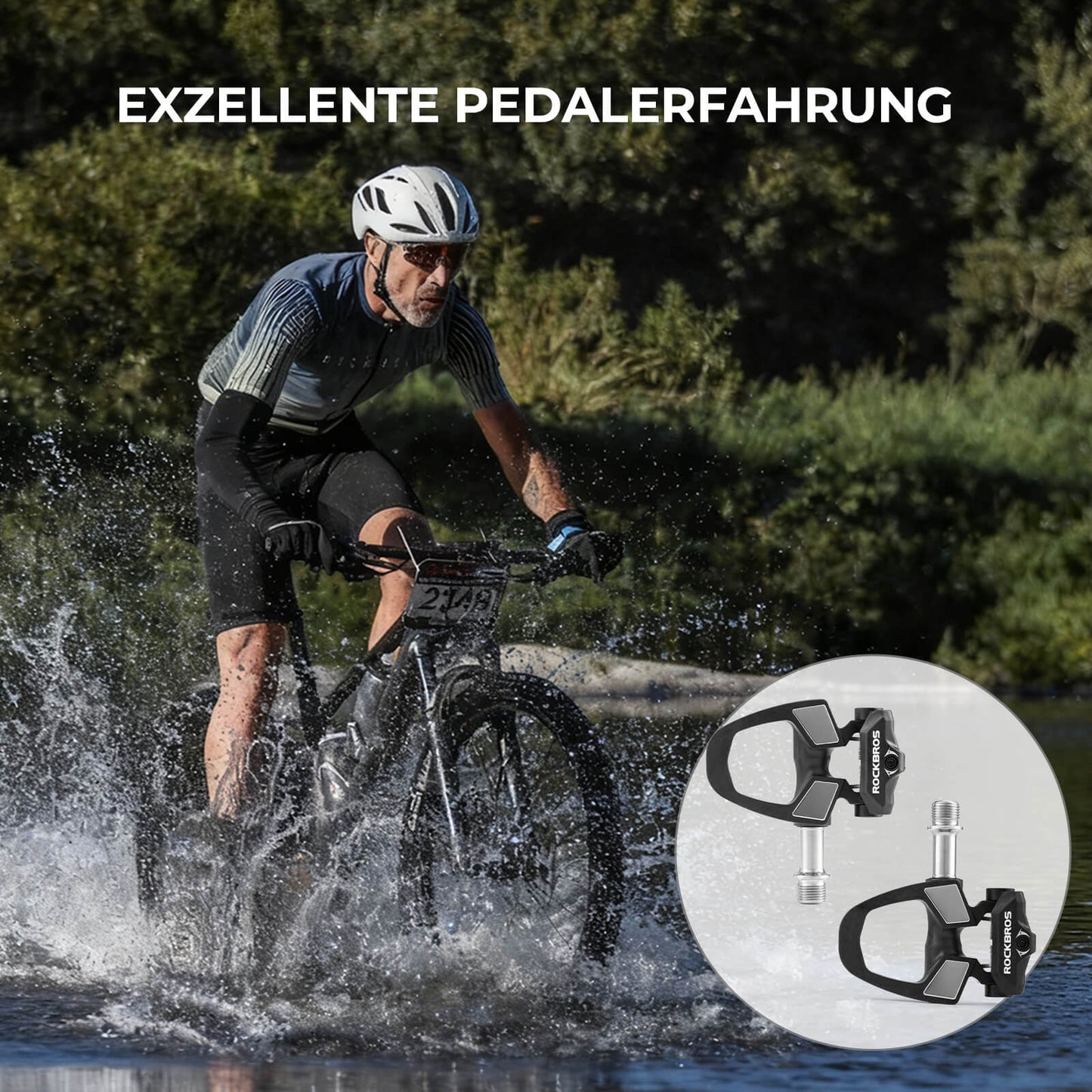 ROCKBROS SPD Fahrradpedale mit Einstellbarer Spannung
