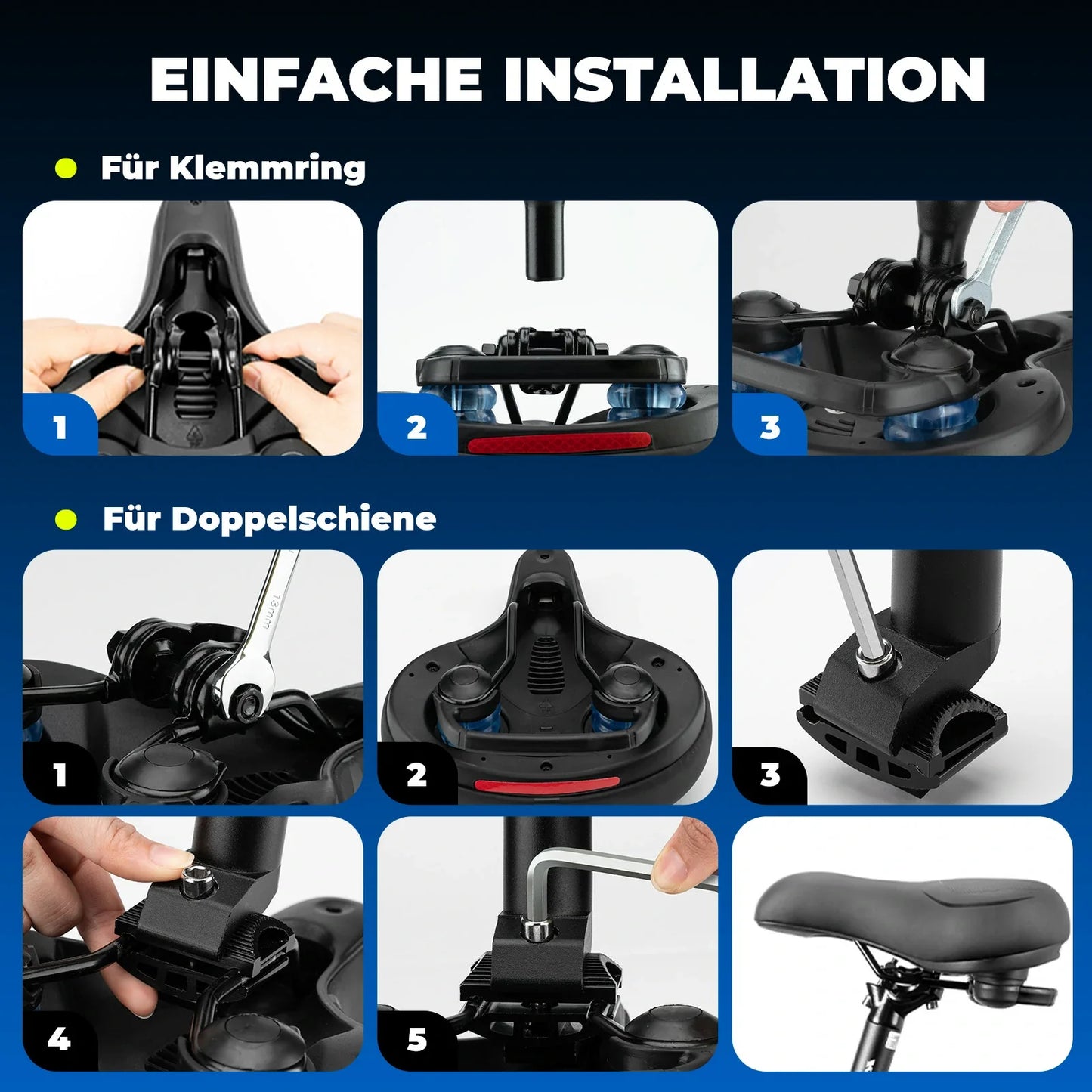 ROCKBROS wasserdicht Fahrradsattel für MTB & Rennrad aus Memory Foam