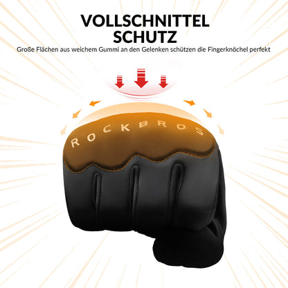 ROCKBROS Winter Fahrradhandschuhe mit Gel Gepolstert Touchscreen-fähig
