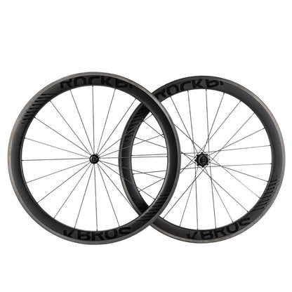 ROCKBROS 700C Carbon Laufradsatz 50mm Felgenbremse Steckachse Laufrad Set für Rennrad