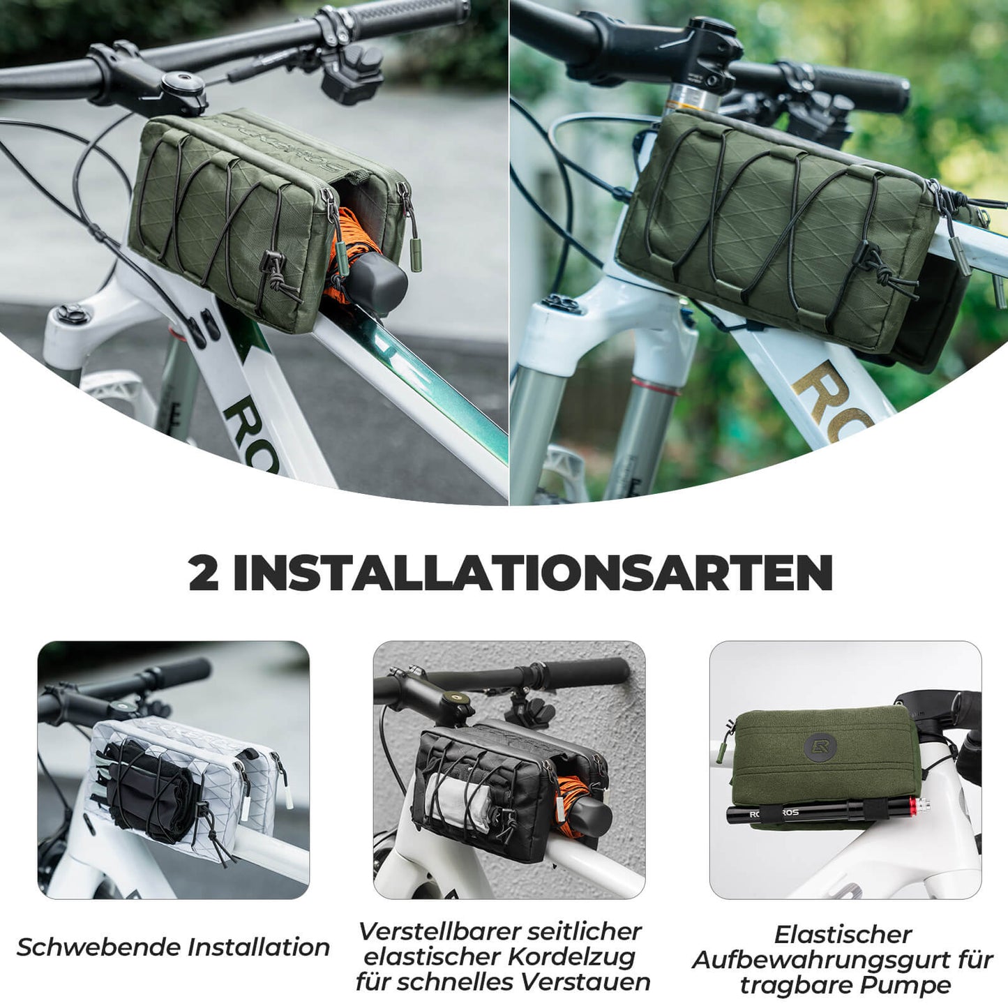 Oberrohrtasche Rahmentasche mit Schultergurt