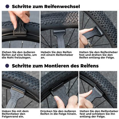 Fahrrad 2-IN-1 Reifenheber Fahrradwerkzeug Tragbar