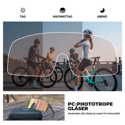 ROCKBROS Fahrradbrille Selbsttönend/Polarisiert Winddicht UV-Schutz