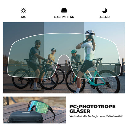 ROCKBROS Fahrradbrille Selbsttönend/Polarisiert Winddicht UV-Schutz