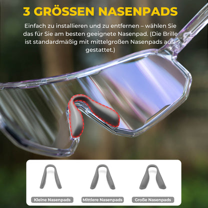 ROCKBROS Fahrradbrille Selbsttönende Sonnenbrille UV-Schutz Wechsel-Nasenpads Damen/Herren