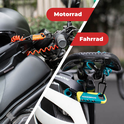 Kabelschloss Zahlenschloss Helmschloss 120cm Leicht