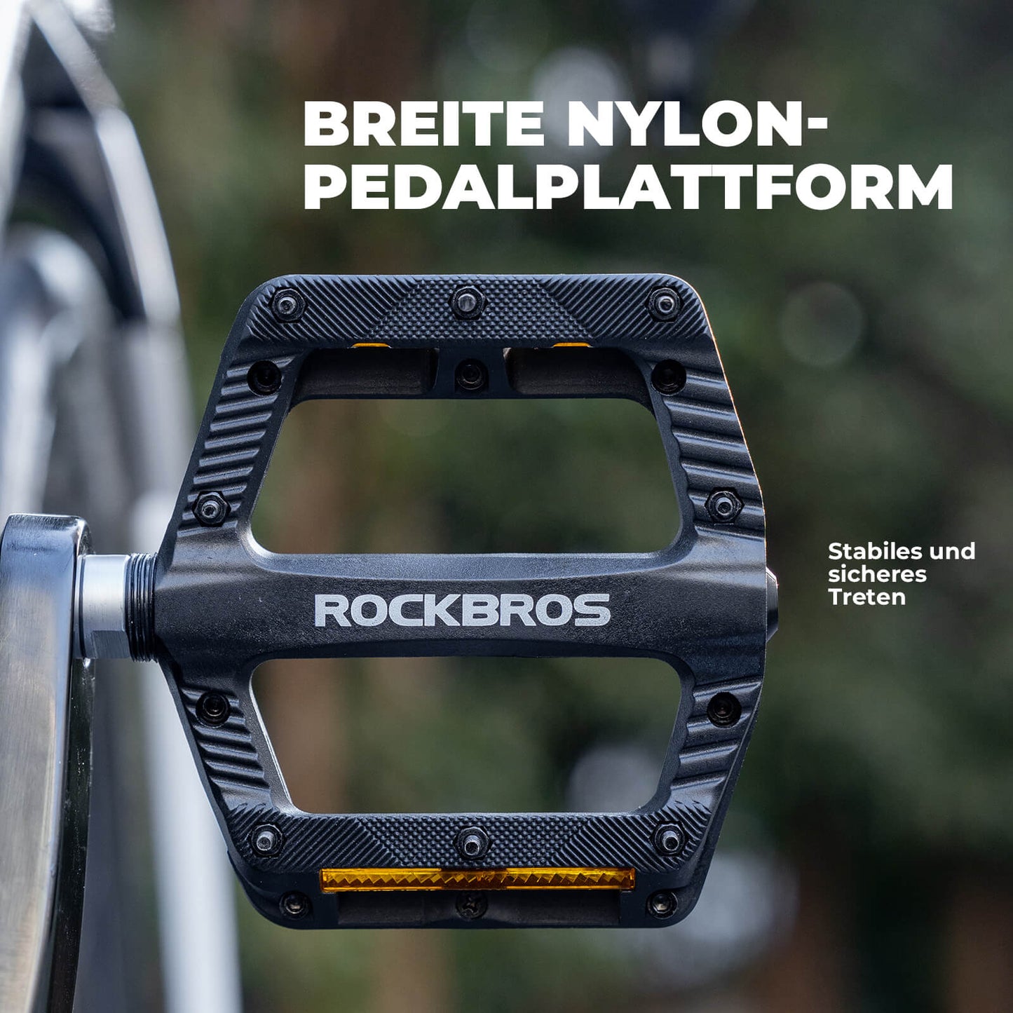 Flat Fahrradpedale Rutschfest mit Reflektorstreifen