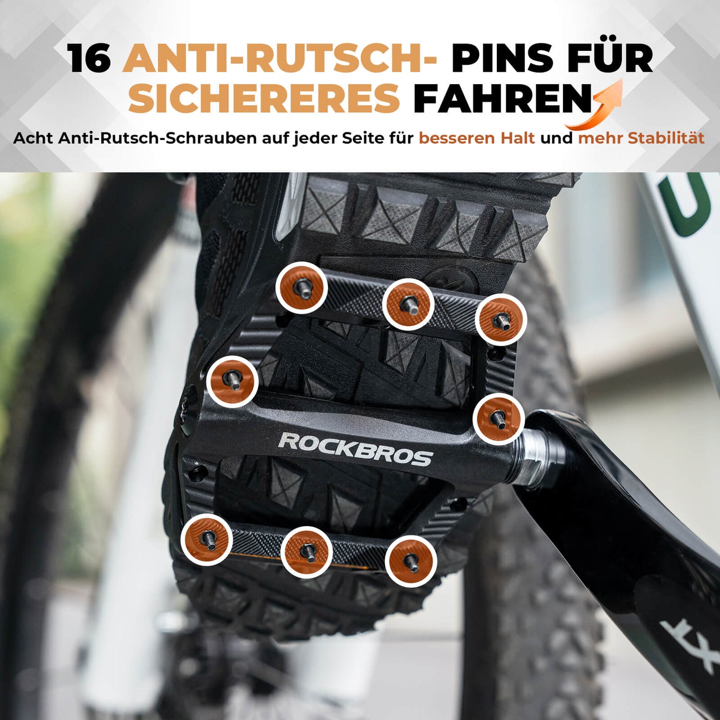 Flat Fahrradpedale Rutschfest mit Reflektorstreifen