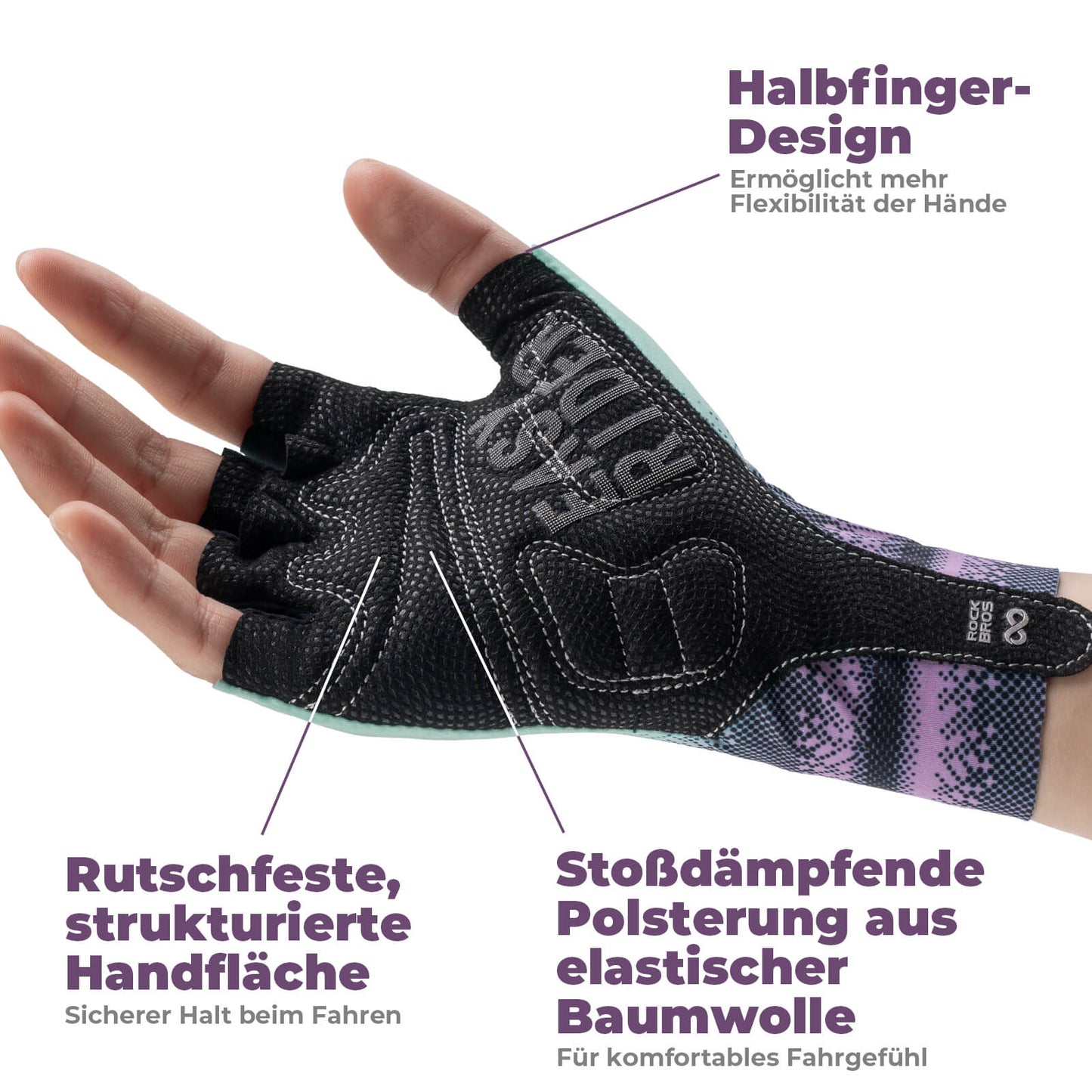 Halbfinger-Fahrradhandschuhe Atmungsaktiv Rutschfest Sommer