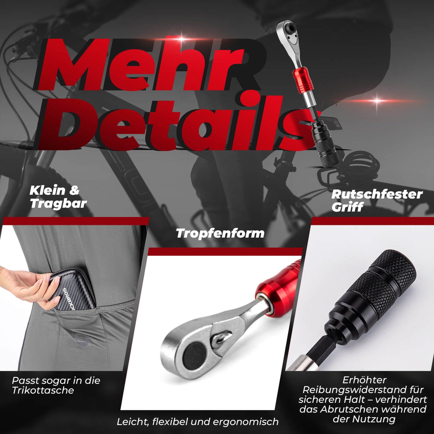 ROCKBROS Ratschenschlüssel Set 1/4 Zoll Mini Reparatur Werkzeug