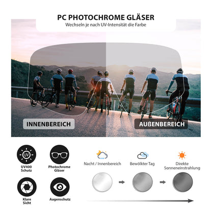 Selbsttönende Sonnenbrille Ultraleicht UV400 Schutz Grün