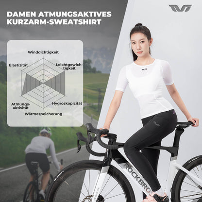 ROCKBROS TVI Damen Kurzarm-Radtrikot Funktionsshirt Atmungsaktives Trikots Sommer